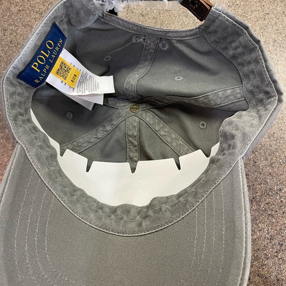 🆕 POLO RALPH LAUREN Leather Strap Embroidered BIG PONY Baseball Cap, Grey - Picture 9 of 11